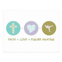Patinaje artístico el amor de la fe tarjetas postales