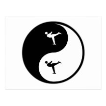 Patinaje artístico Yin Yang Tarjetas Postales
