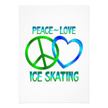 PATINAJE de HIELO del amor de la paz Anuncios Personalizados
