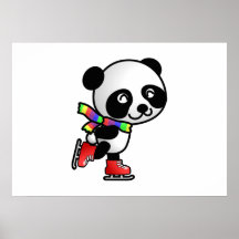 Patinaje del oso de panda impresiones