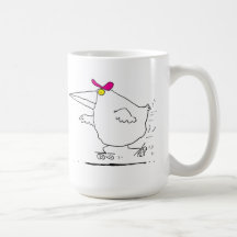 Patinaje sobre ruedas del pájaro tazas de café