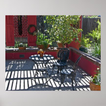 Patio en la impresión de Sun Poster