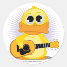 Pato (acústico) de la guitarra etiqueta