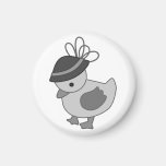 Pato - blanco y negro imán para frigorifico