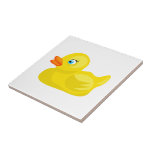 Pato de goma amarillo azulejo cerámica