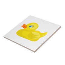 Pato de goma amarillo azulejo cerámica