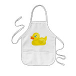 Pato de goma amarillo delantal