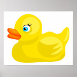 Pato de goma amarillo posters
