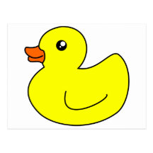 Pato de goma amarillo tarjetas postales