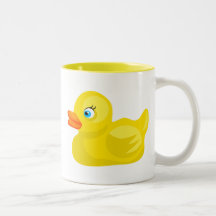Pato de goma amarillo tazas