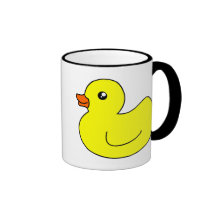 Pato de goma amarillo tazas