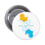 pato de goma amarillo y azul pins