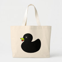 Pato de goma muerto adicional con la lengua que cu bolsas lienzo