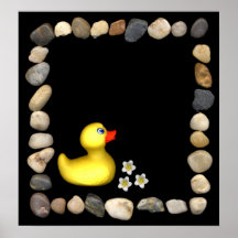 pato de piedra del marco poster