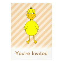 Pato del dibujo animado invitación personalizada