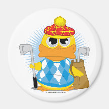 Pato del golf imán de nevera