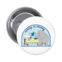 Pato y elefante que cuidan y que comparten a la fi pin