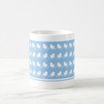 patos azules en taza del té de la fila tazas
