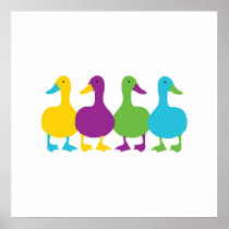 Patos coloreados retros posters