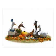 Patos de la acción de gracias - peregrinos y indio postal