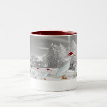 Patos graciosamente del corredor del navidad taza de café