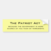 Patriot Act, porque el gobierno es más… Etiqueta De Parachoque