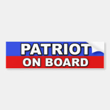 PATRIOTA A BORDO PEGATINA DE PARACHOQUE