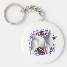 Patriota americano del perro esquimal llaveros personalizados