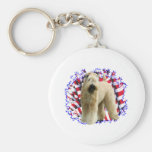 Patriota de trigo suavemente revestido de Terrier Llavero Personalizado