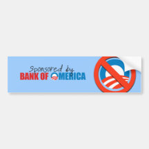 Patrocinado por el banco de Omerica Pegatina De Parachoque