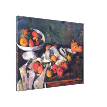 ~ Paul Cézanne de los platos y de las frutas Impresión De Lienzo