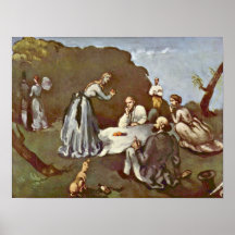 Paul Cezanne - desayuno al aire libre Posters