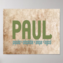 {Paul} impresión conocida del significado Posters