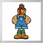 pavo divertido en guardapolvos posters