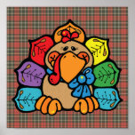 pavo feliz del otoño posters