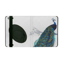 Pavo real azul con las plumas de cola hermosas