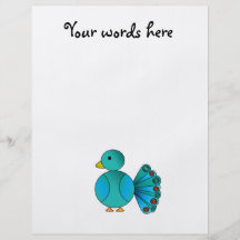 Pavo real azul tarjeton