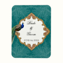 Pavo real de oro y remolinos - reserva del boda la imanes