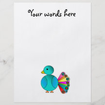 Pavo real del azul del arco iris flyer a todo color