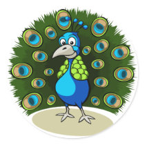 Pavo real del dibujo animado pegatinas
