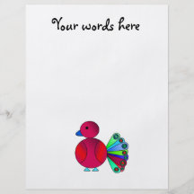 Pavo real del rojo del arco iris tarjeta publicitaria