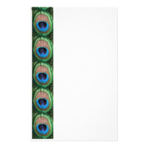 Pavo real del vitral papelería personalizada