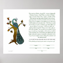 Pavo real en la caída - Ketubah Poster