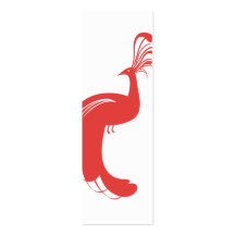 PAVO REAL en tarjeta de visita delgada ROJA