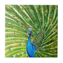 Pavo real glorioso azulejo