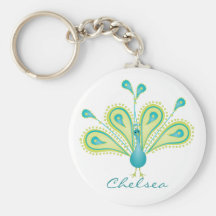 Pavo real llaveros personalizados
