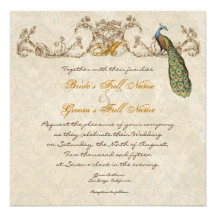 Pavo real y aguafuertes del vintage que casan la i