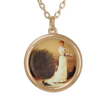 Pavo real y mujer del vintage joyería