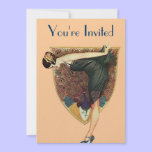 Pavo real y señora invitaciones