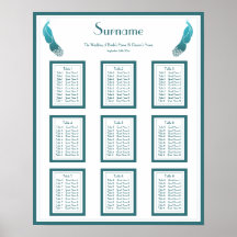 Pavos reales del estilo del art déco que casan la  poster
